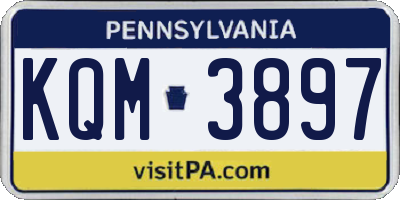 PA license plate KQM3897
