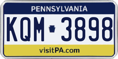 PA license plate KQM3898