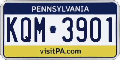 PA license plate KQM3901