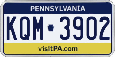 PA license plate KQM3902