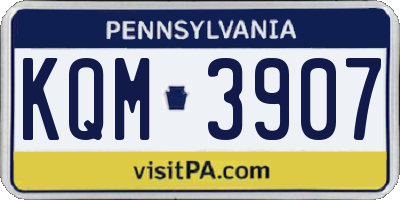 PA license plate KQM3907