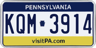 PA license plate KQM3914