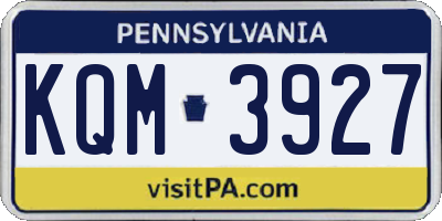 PA license plate KQM3927
