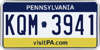 PA license plate KQM3941