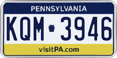 PA license plate KQM3946