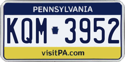 PA license plate KQM3952