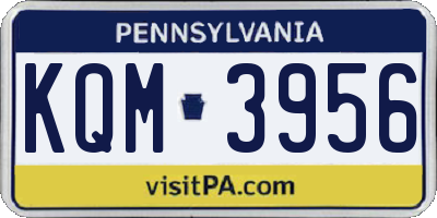 PA license plate KQM3956