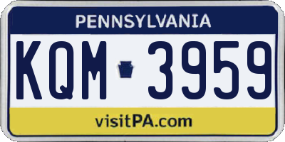 PA license plate KQM3959