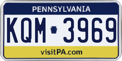 PA license plate KQM3969