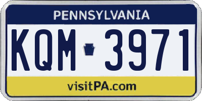 PA license plate KQM3971