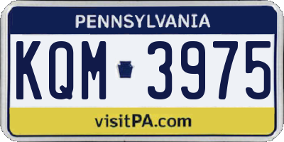 PA license plate KQM3975