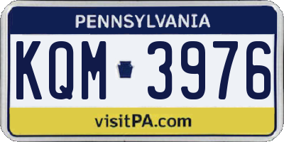 PA license plate KQM3976