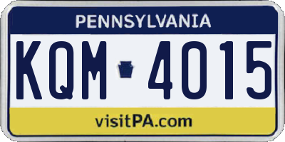 PA license plate KQM4015