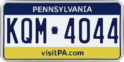 PA license plate KQM4044