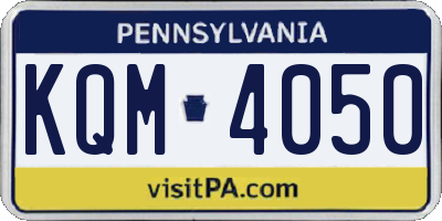 PA license plate KQM4050