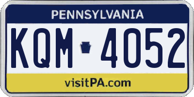 PA license plate KQM4052
