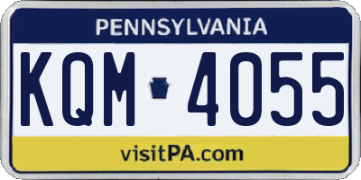 PA license plate KQM4055