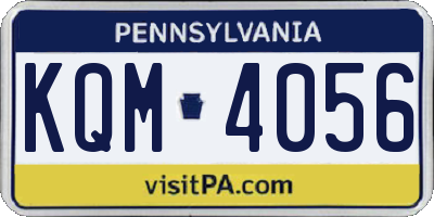 PA license plate KQM4056