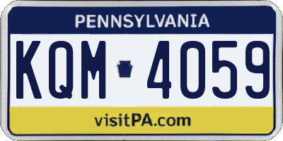 PA license plate KQM4059