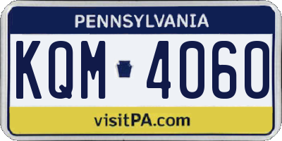 PA license plate KQM4060