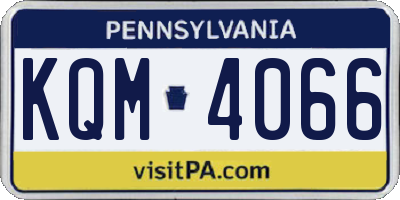 PA license plate KQM4066