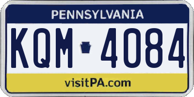PA license plate KQM4084