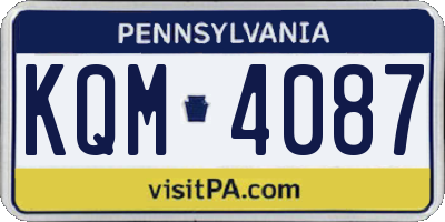 PA license plate KQM4087