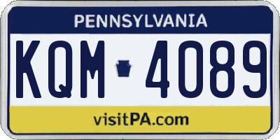 PA license plate KQM4089