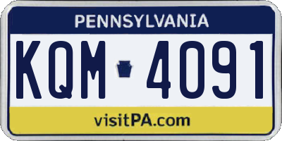 PA license plate KQM4091