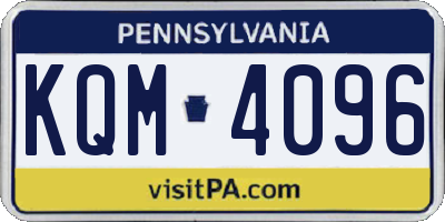PA license plate KQM4096