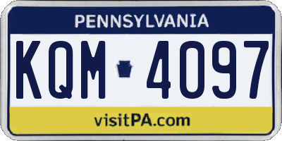 PA license plate KQM4097