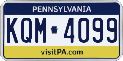 PA license plate KQM4099