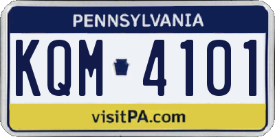 PA license plate KQM4101
