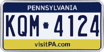 PA license plate KQM4124