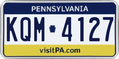 PA license plate KQM4127