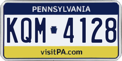 PA license plate KQM4128