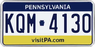 PA license plate KQM4130