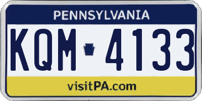 PA license plate KQM4133
