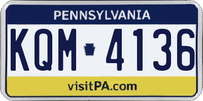PA license plate KQM4136