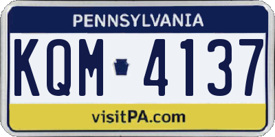 PA license plate KQM4137