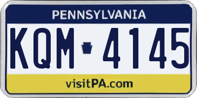 PA license plate KQM4145