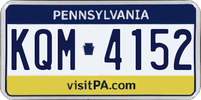 PA license plate KQM4152