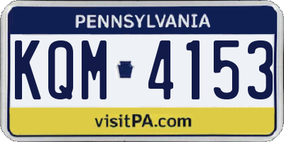 PA license plate KQM4153