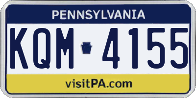 PA license plate KQM4155