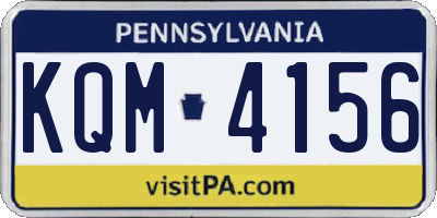 PA license plate KQM4156