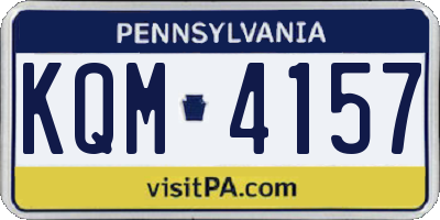 PA license plate KQM4157