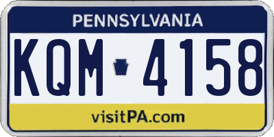 PA license plate KQM4158