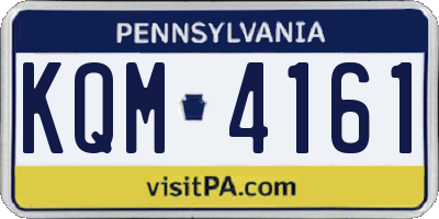 PA license plate KQM4161