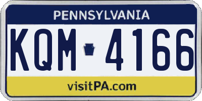PA license plate KQM4166