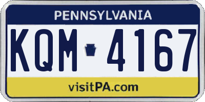 PA license plate KQM4167